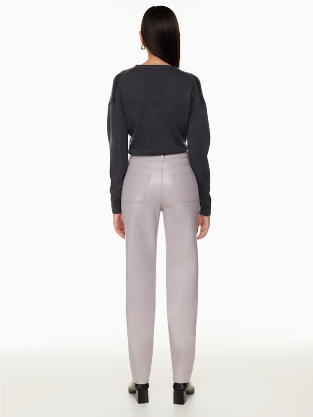 Aritzia Wilfred Melina Pant Vegan Leather High Rise Straight Leg - Picture 2 of 16